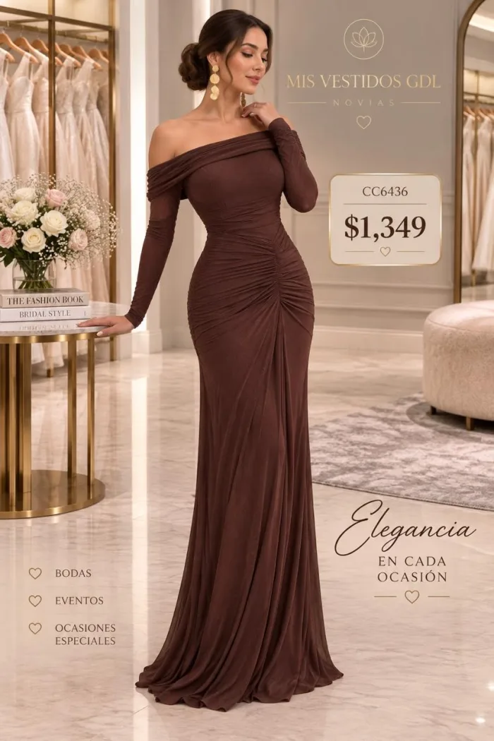 VESTIDO DRAPEADO ASIMÉTRICO CC6436