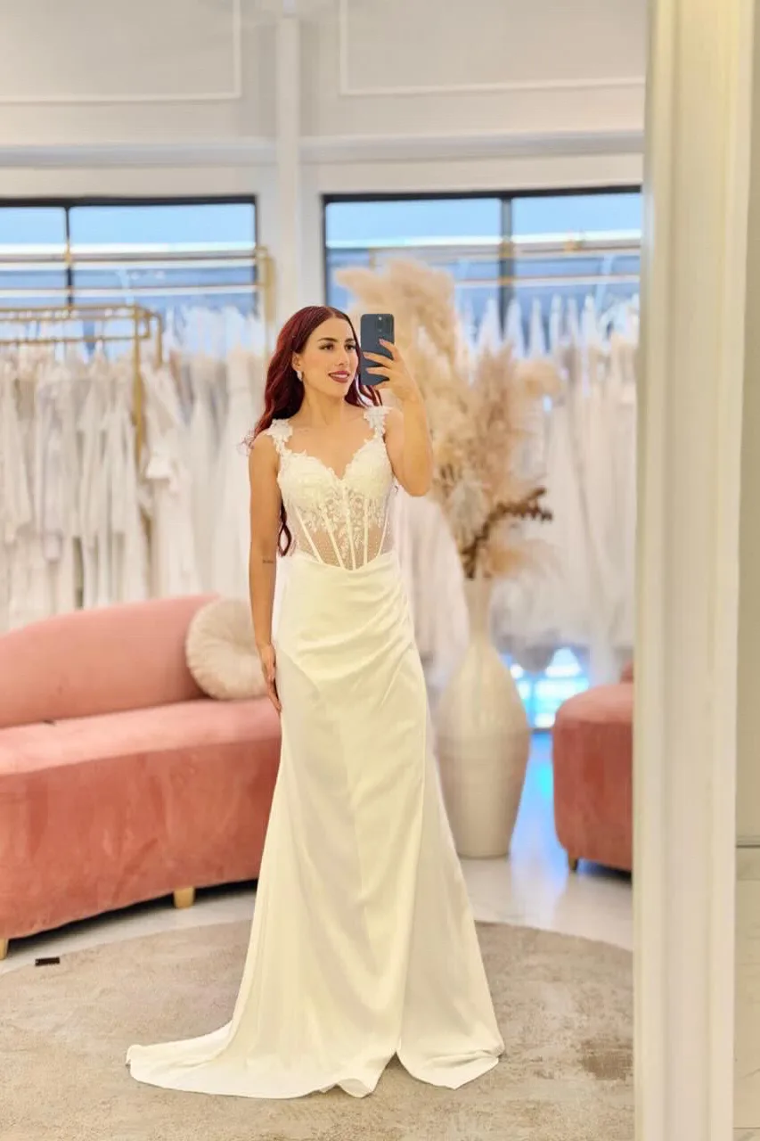 VESTIDO NOVIA SIRENA CORSET PIERNA ABIERTA