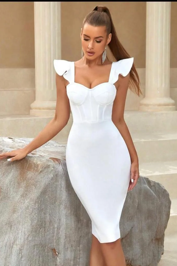 VESTIDO MIDI BLANCO