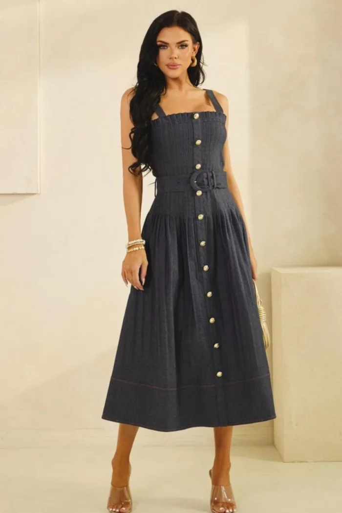 Vestido mezclilla con botones