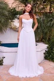 VESTIDO DE NOVIA STRAPLE CON CORSET