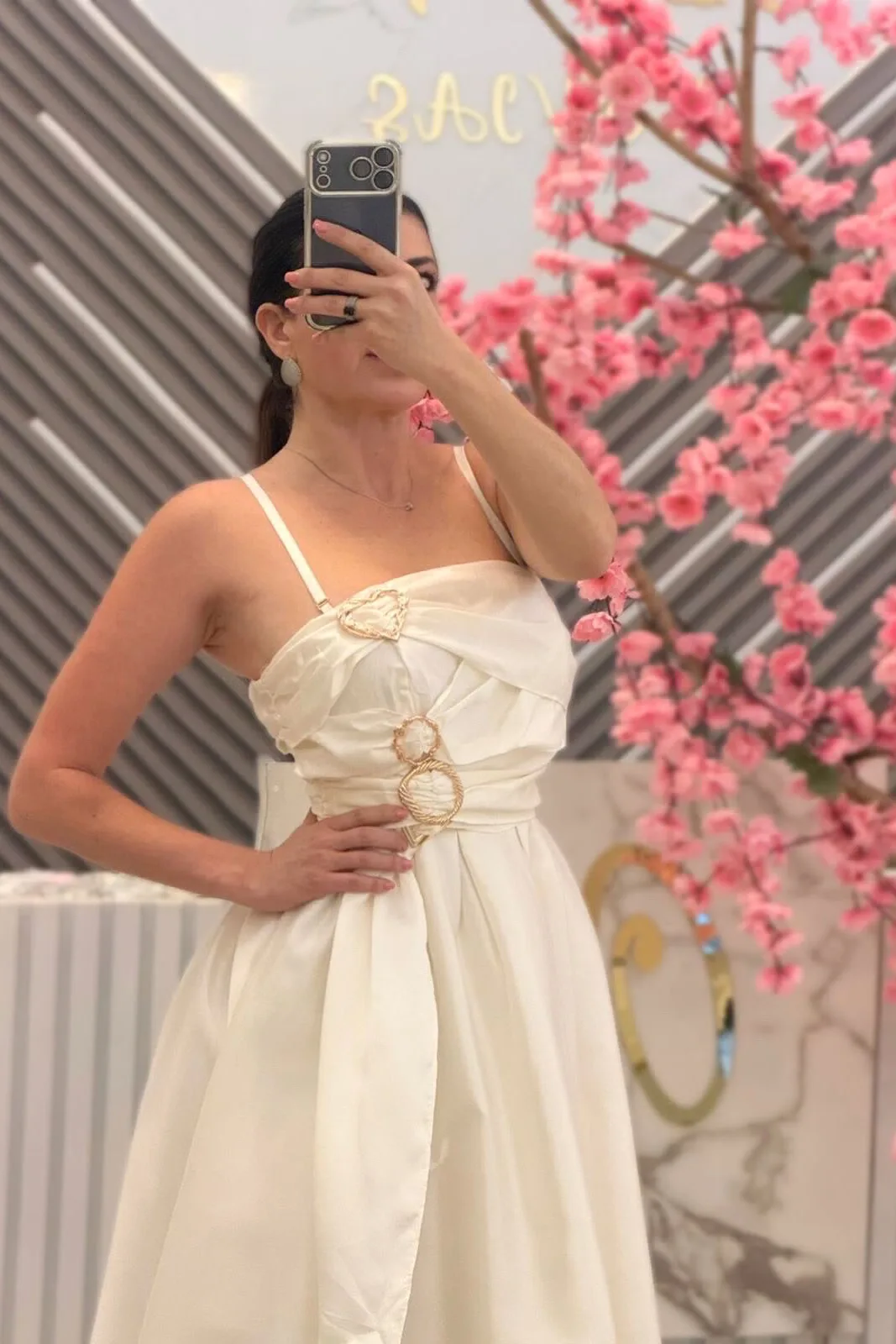 VESTIDO MIDI BLANCO CON TIRANTES, vista 2