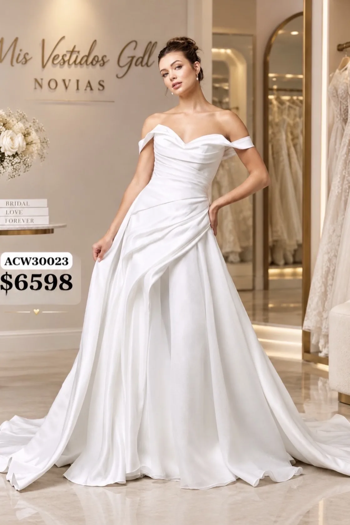 Vestido de novia blanco ACW30023
