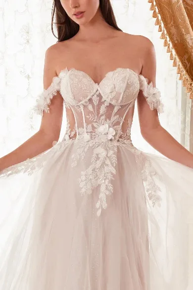 VESTIDO NOVIA CORTE PRINCESA CORSET MOD.WN308