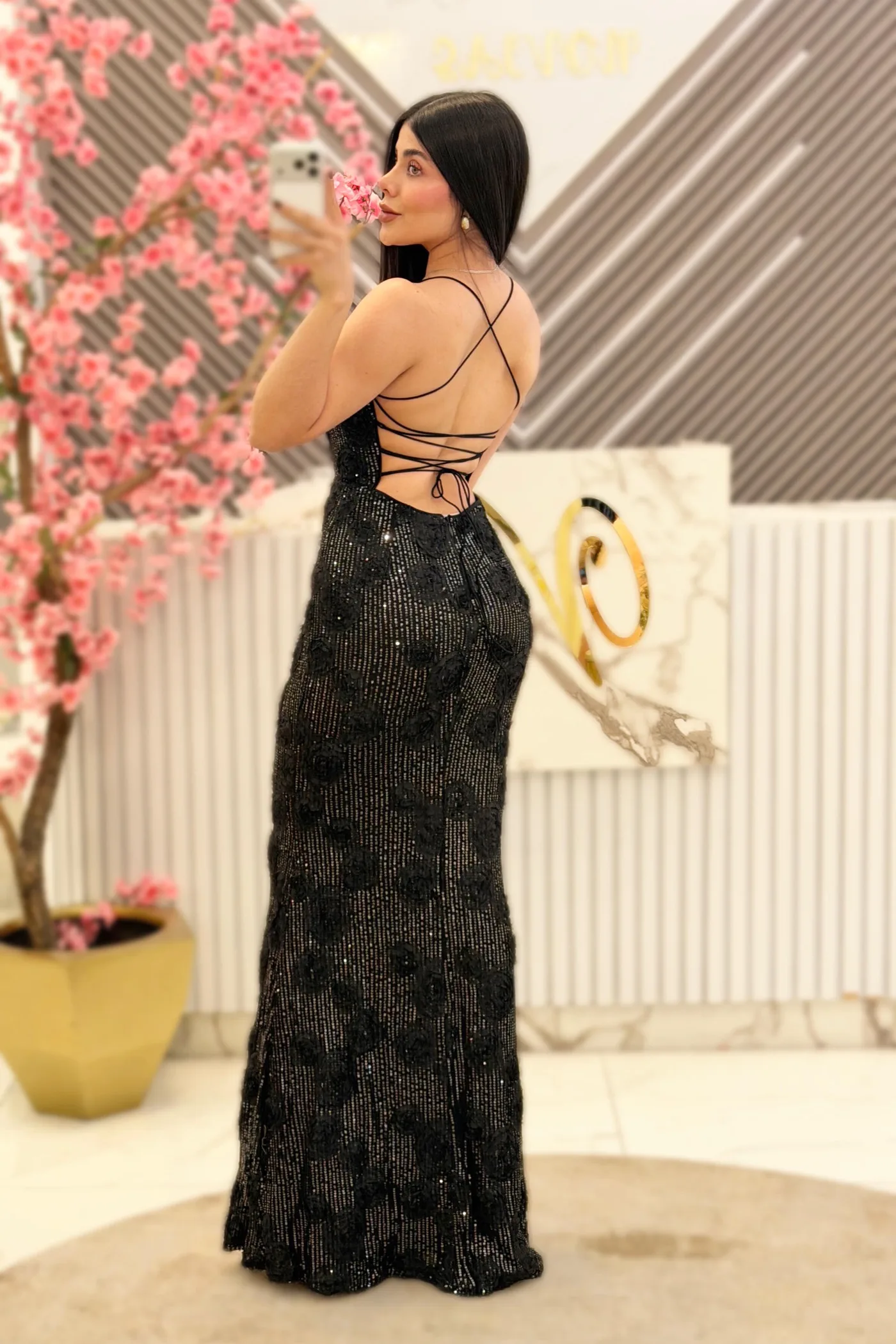VESTIDO NEGRO CON CORSET, vista 2