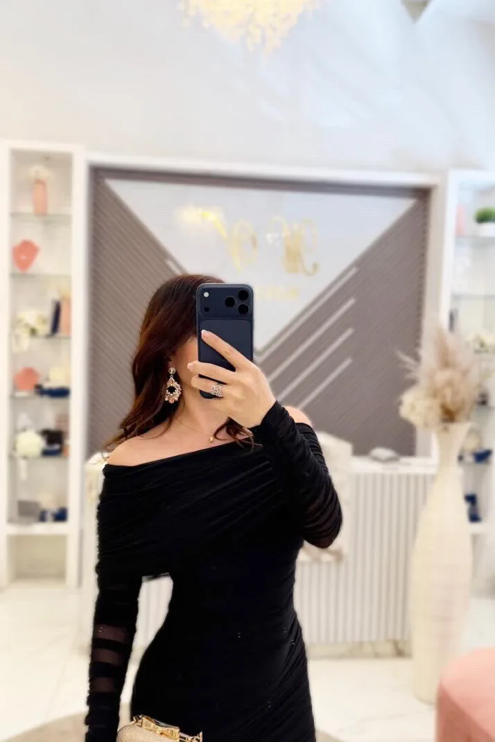 VESTIDO NEGRO CON MANGAS, vista 2