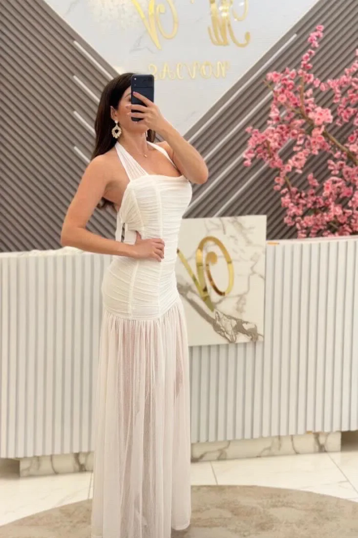VESTIDO BLANCO PLIZADO