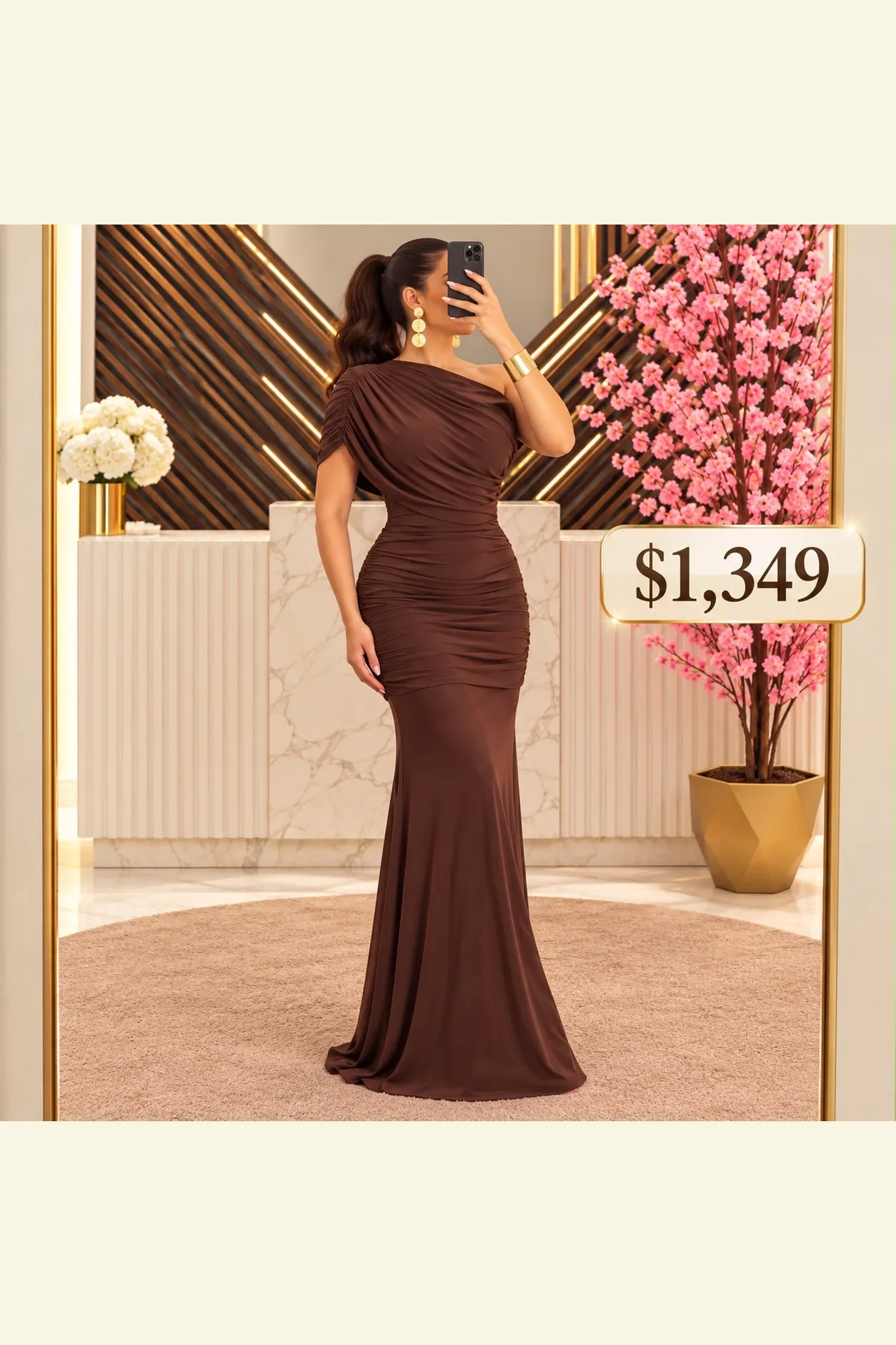 VESTIDO PLISADO ASIMÉTRICO
