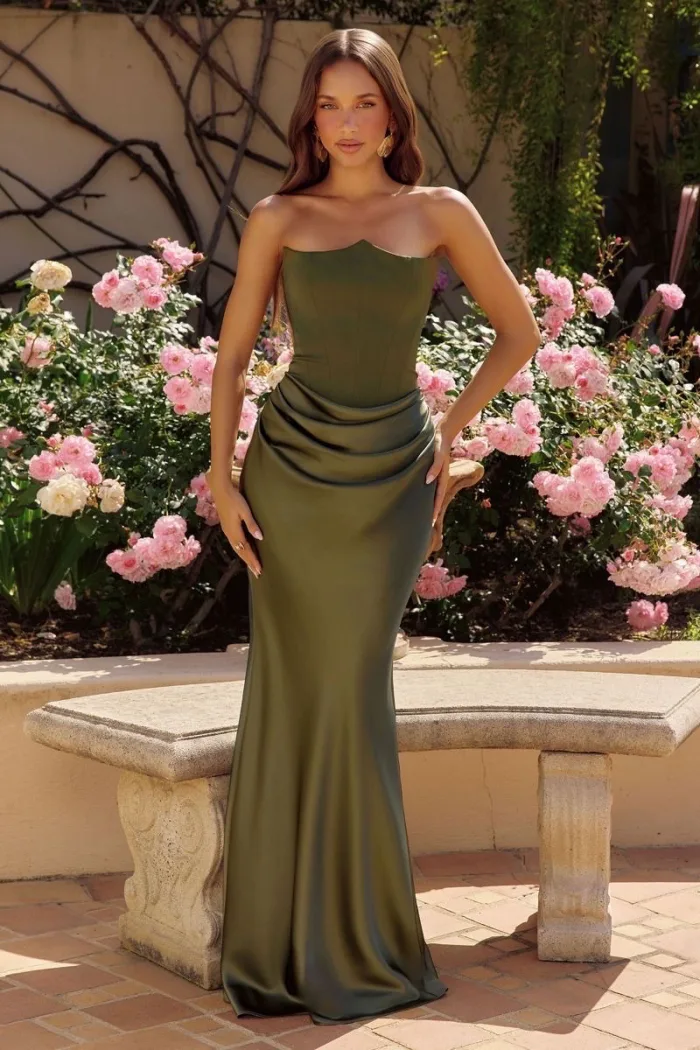 VESTIDO VERDE OLIVO T816