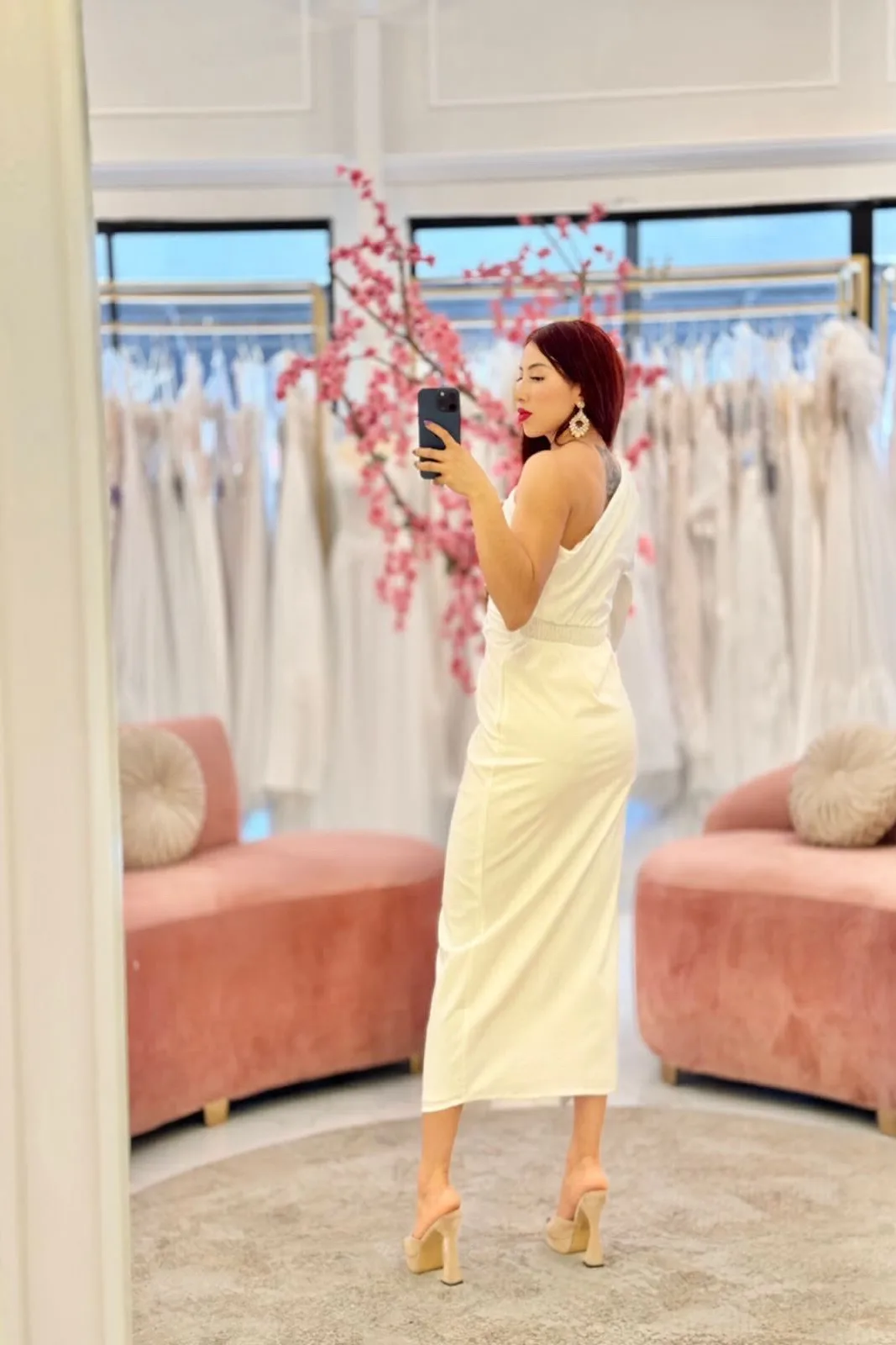 VESTIDO MIDI BLANCO AÚN MANGA PIERNA ABIERTA, vista 2