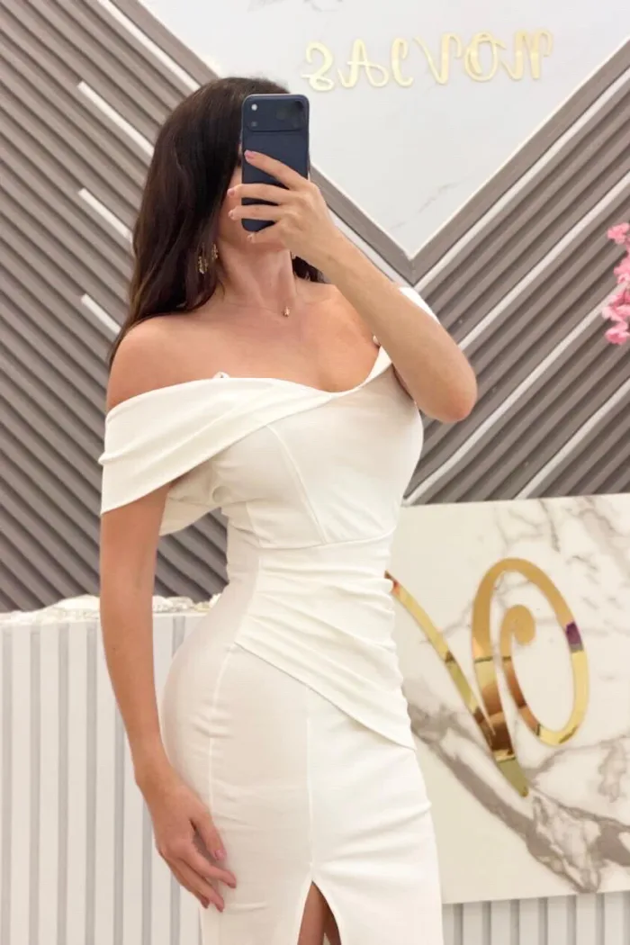 VESTIDO MIDI BLANCO CORTE CAMPECINO