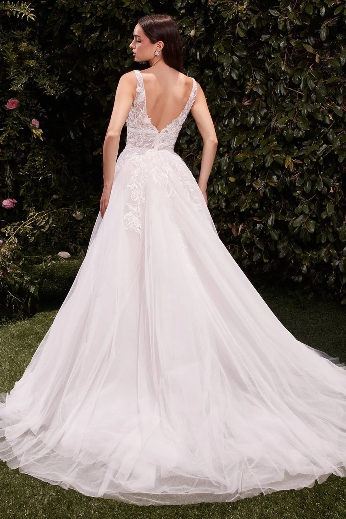 VESTIDO NOVIA CORTE A ESCOTE EN V MOD. CDS511w, vista 2