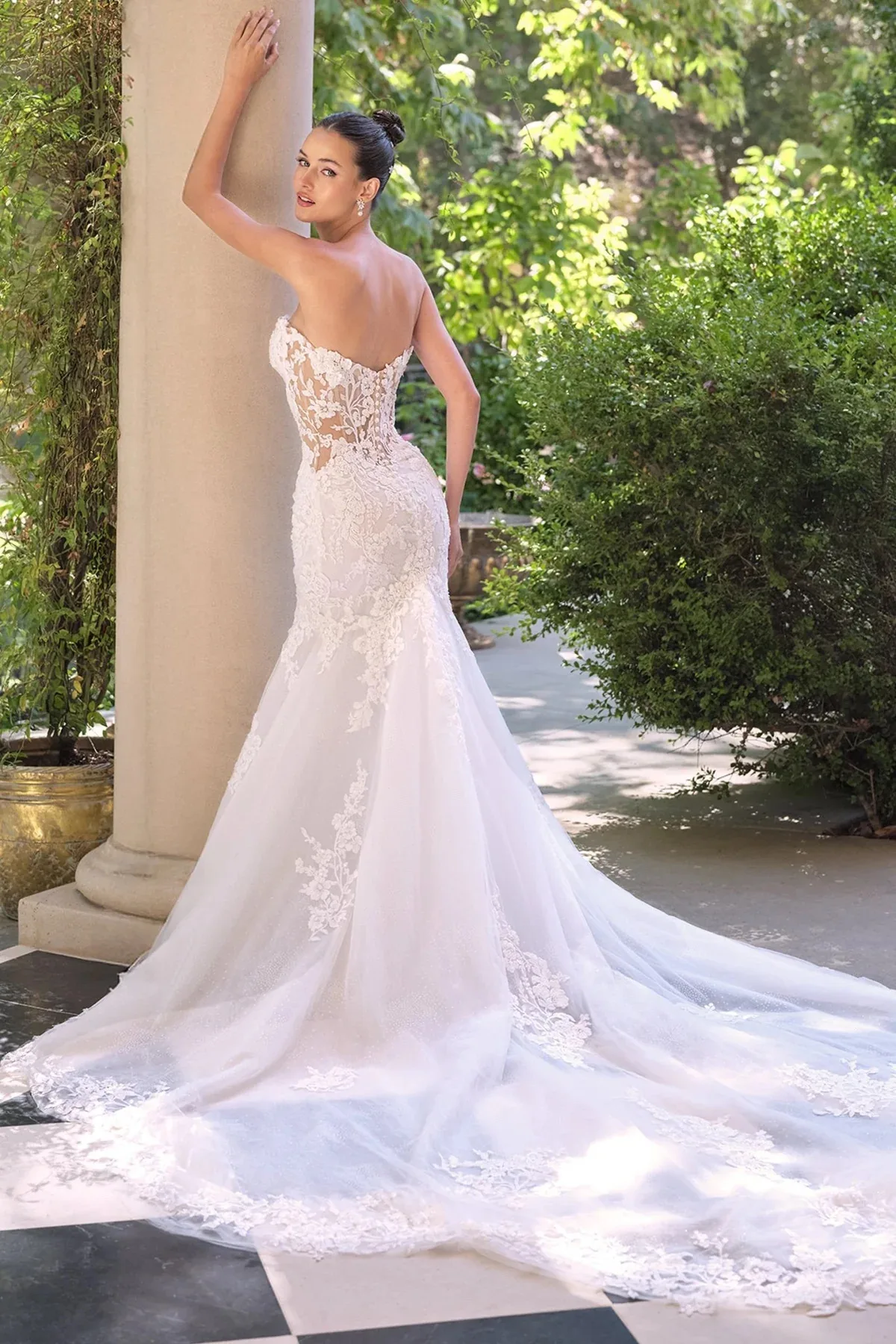VESTIDO DE NOVIA CORTE SIRENA CON MANGAS DESMONTABLES WL065, vista 2