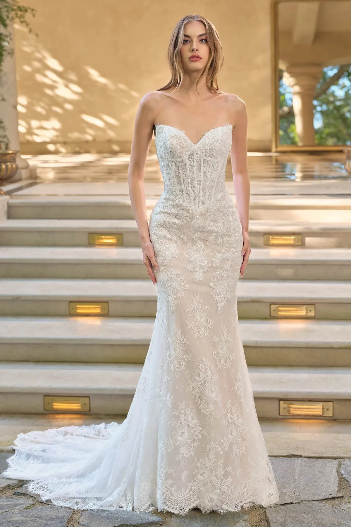 Vestido de novia blanco Ivory WL071 de encaje, vista 2