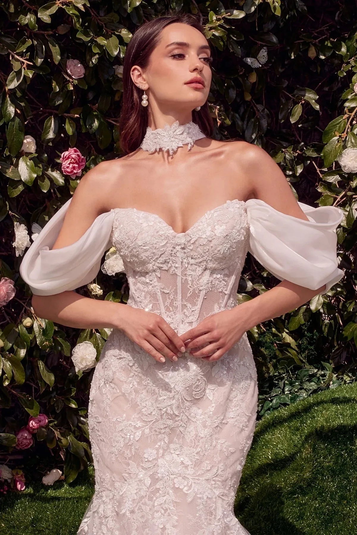 VESTIDO DE NOVIA CORTE SIRENA CON MANGAS DESMONTABLES WL031, vista 3