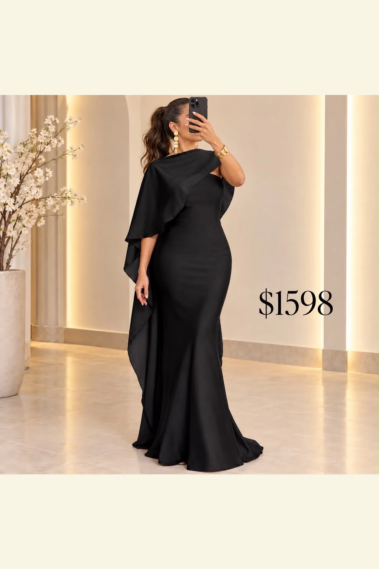 VESTIDO TINTO STRAPLE CON CAPA