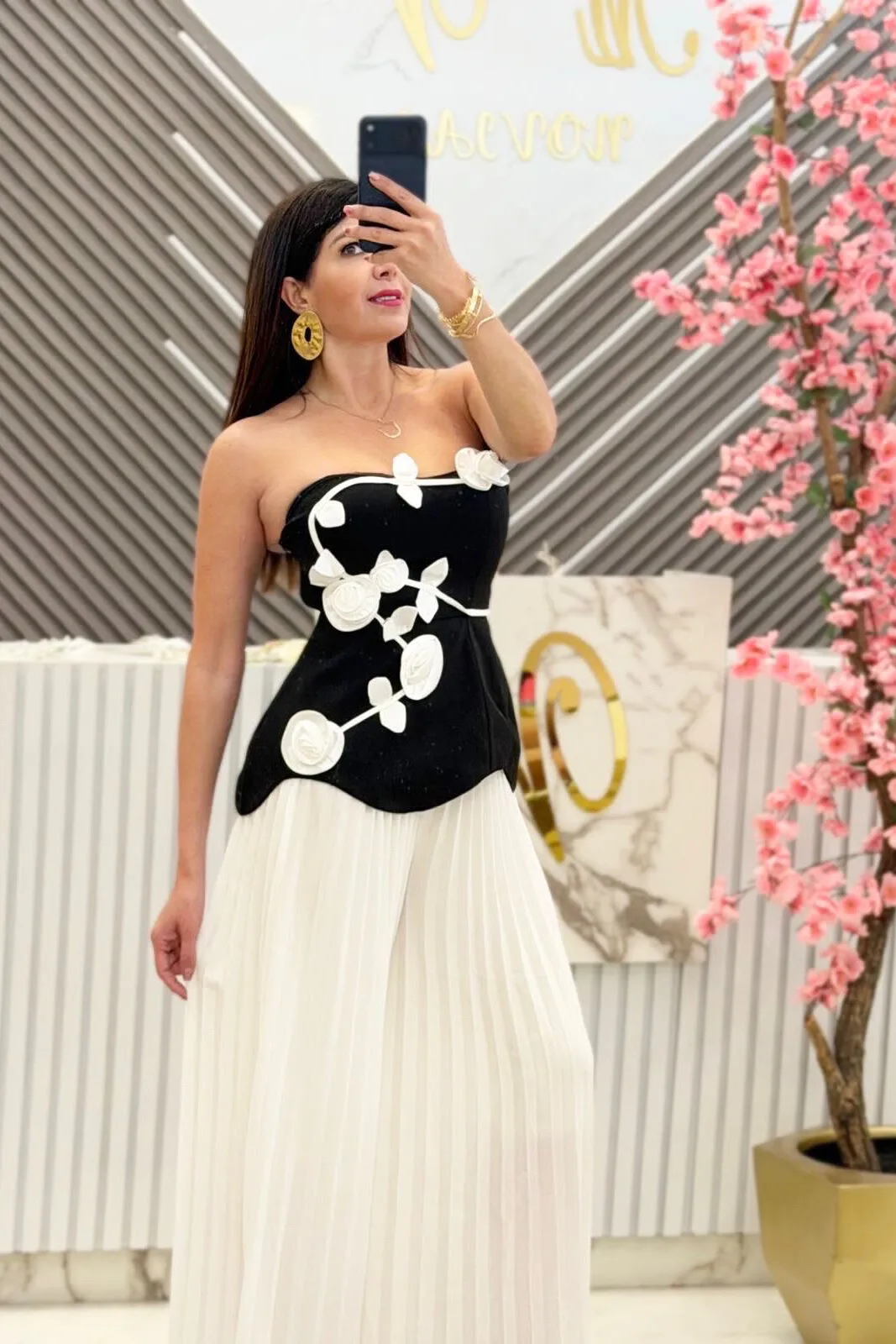 CONJUNTO COLOR BLANCO CON NEGRO, vista 3