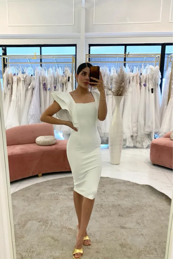 VESTIDO MIDI BLANCO OLANES
