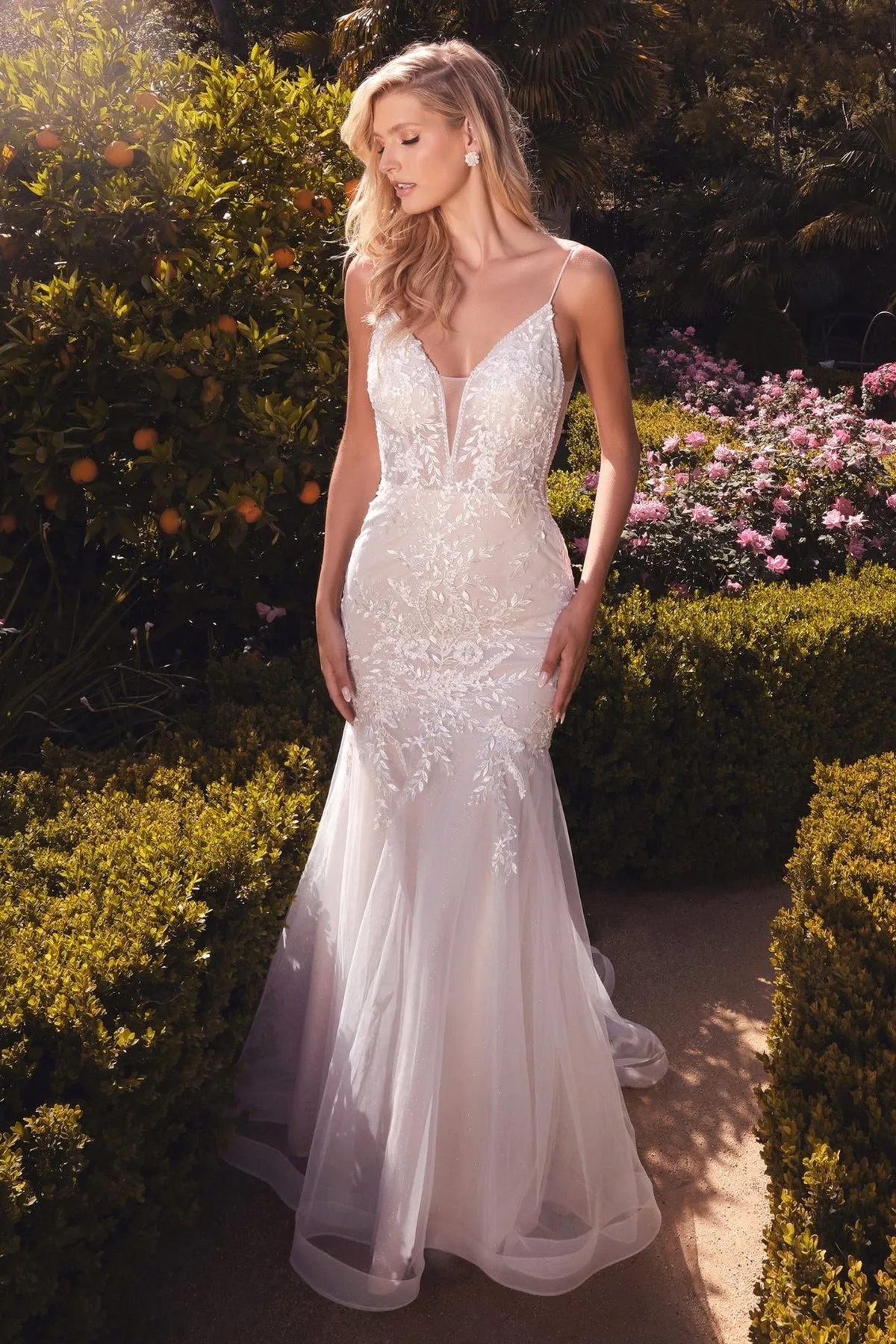 VESTIDO NOVIA SIRENA CON MOÑO DESMONTABLE MOD.A1039w