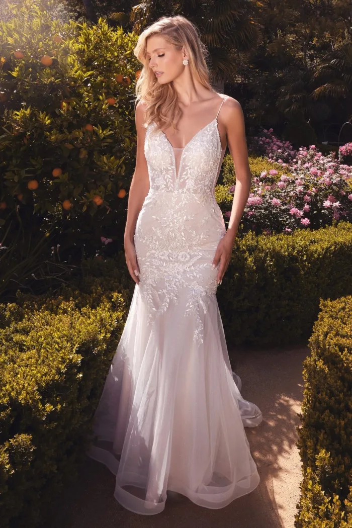 VESTIDO NOVIA SIRENA CON MOÑO DESMONTABLE MOD.A1039w