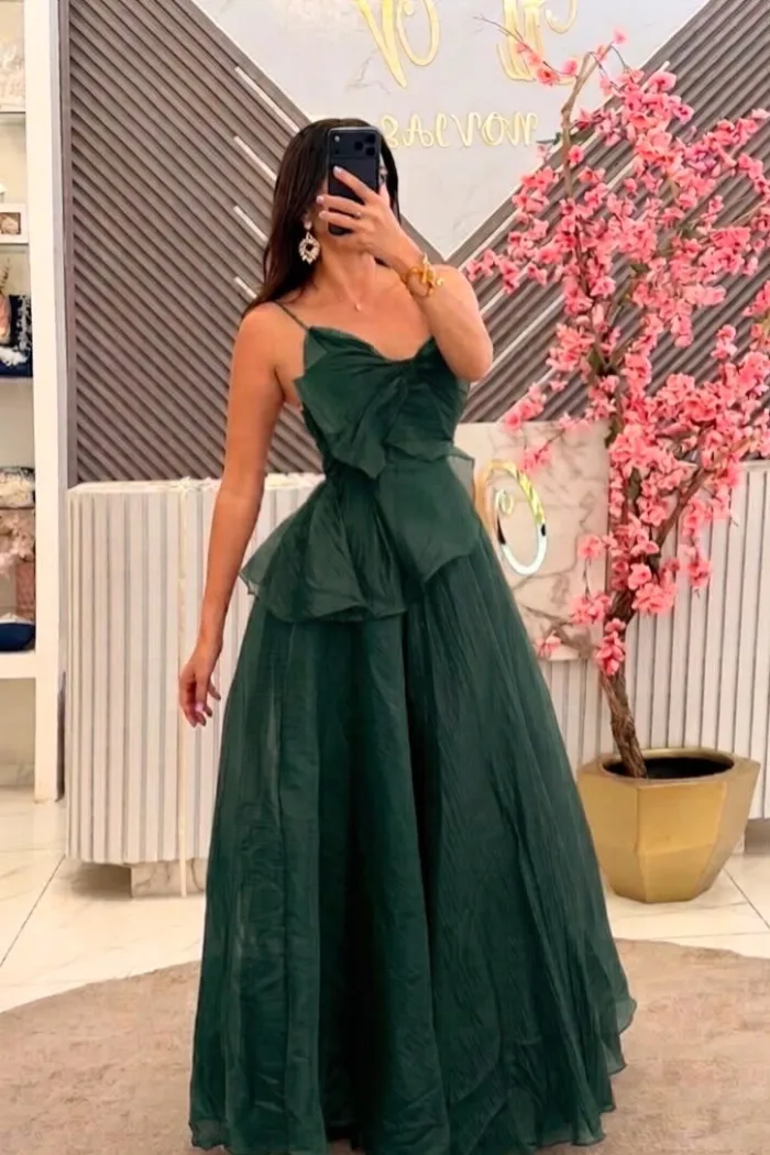 VESTIDO VERDE CORTE A