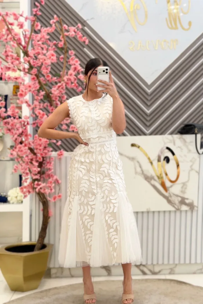 VESTIDO MIDI BEIGE
