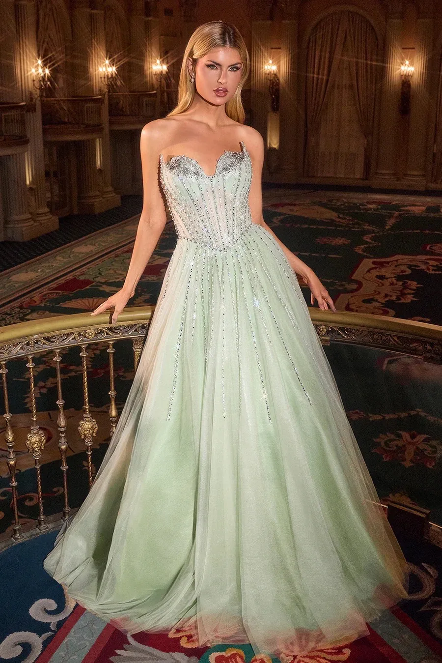 VESTIDO SAGE CON CORSET CDS541, vista 3