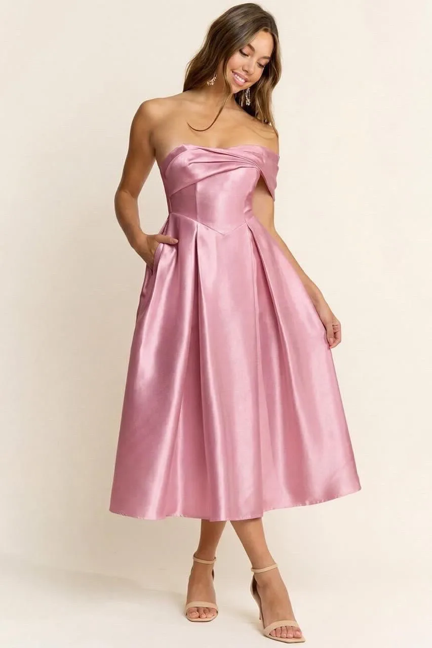 VESTIDO MIDI ROSA