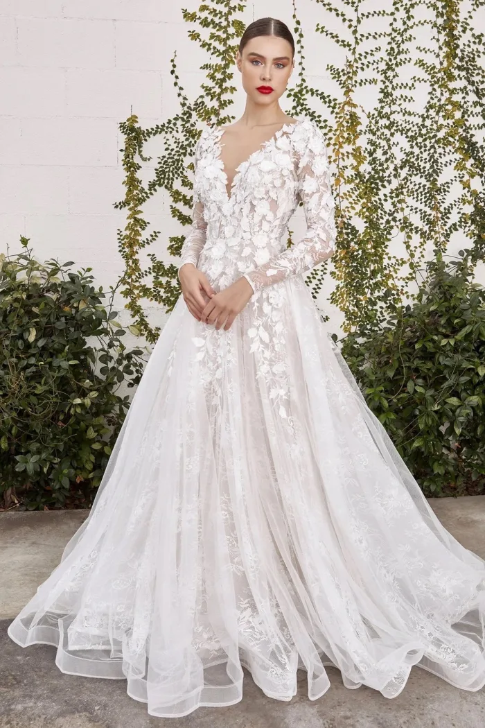 VESTIDO CON MANGAS Y ESCOTE EN ESPALDA A1067W