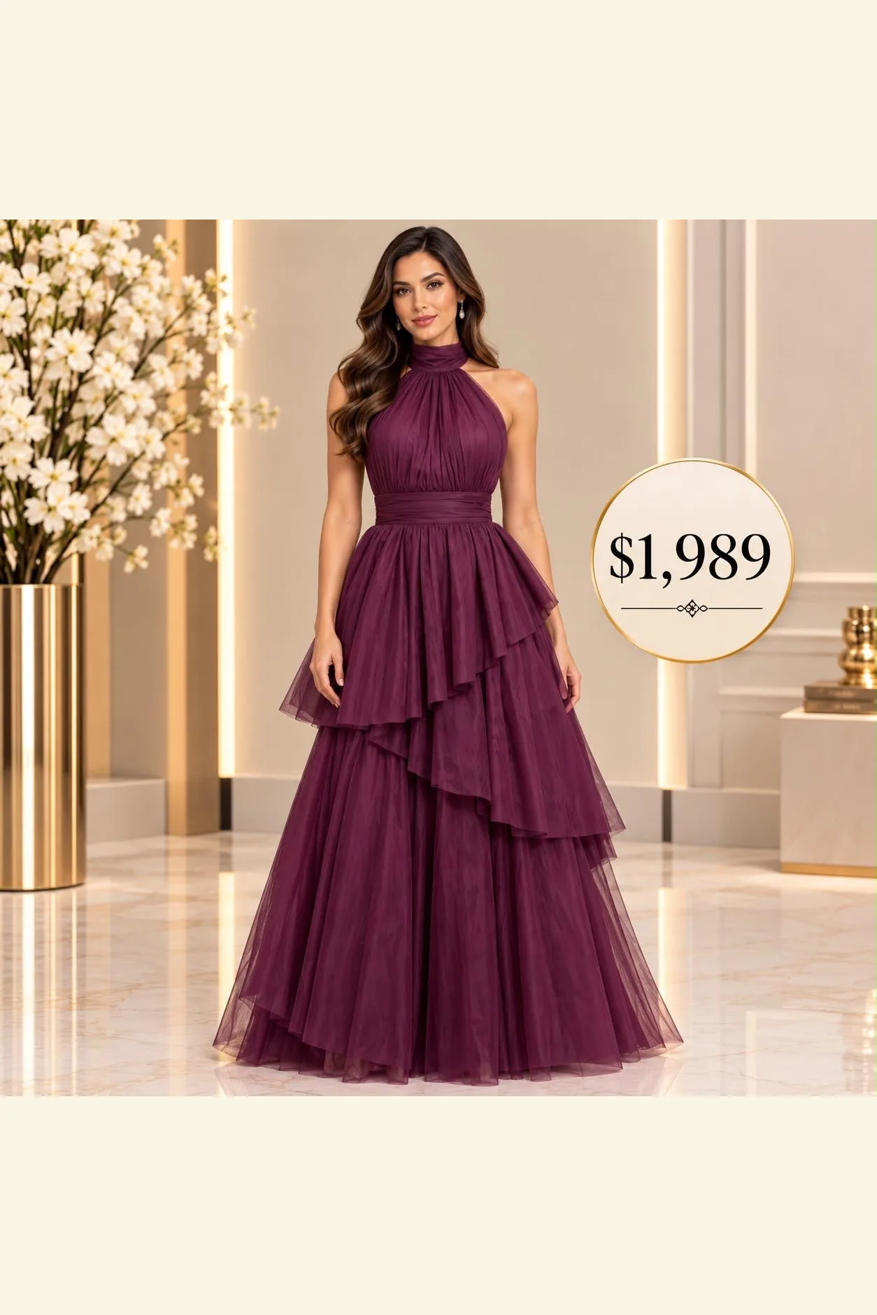 VESTIDO DRAPEADO HOLANES DE TUL