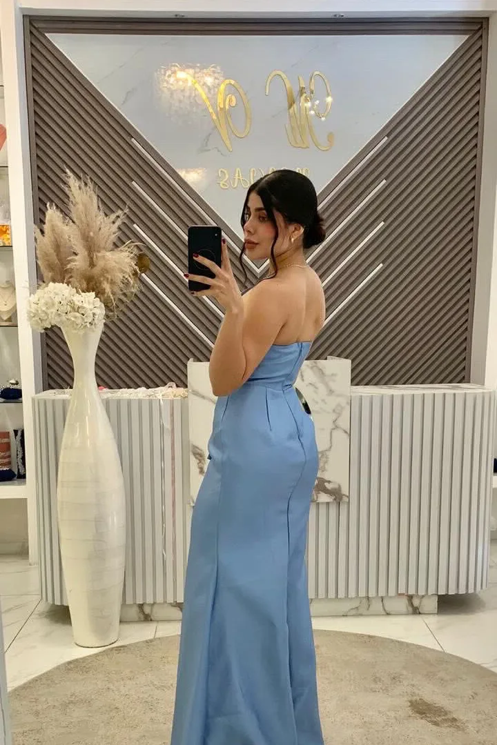 VESTIDO AZUL STRAPLE, vista 2