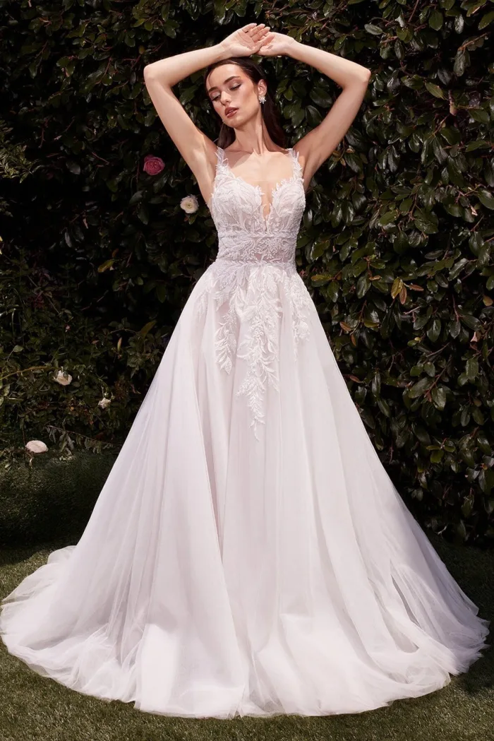 VESTIDO NOVIA CORTE A ESCOTE EN V MOD. CDS511w