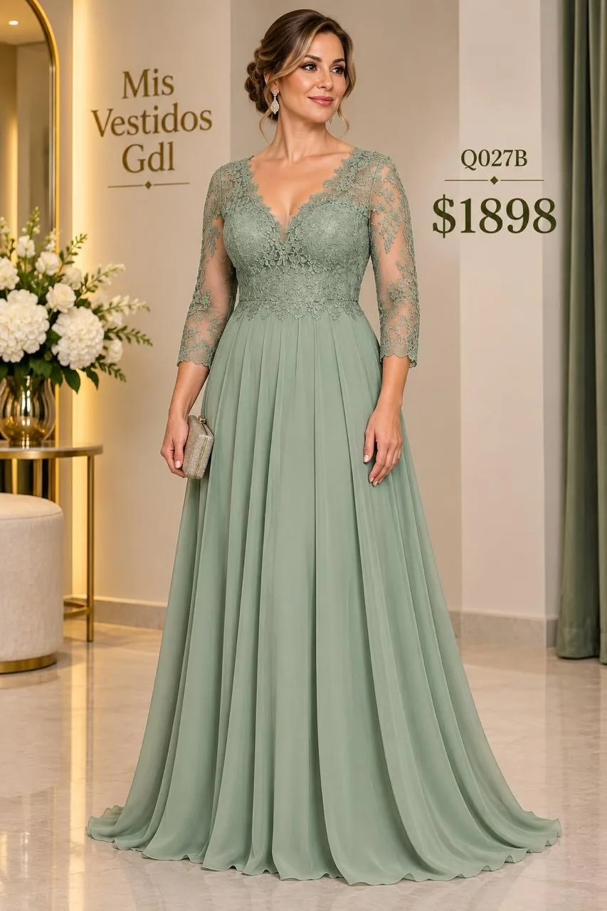 VESTIDO TONO MENTA Q027B