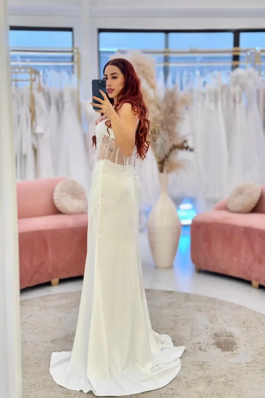 VESTIDO NOVIA SIRENA CORSET PIERNA ABIERTA, vista 2