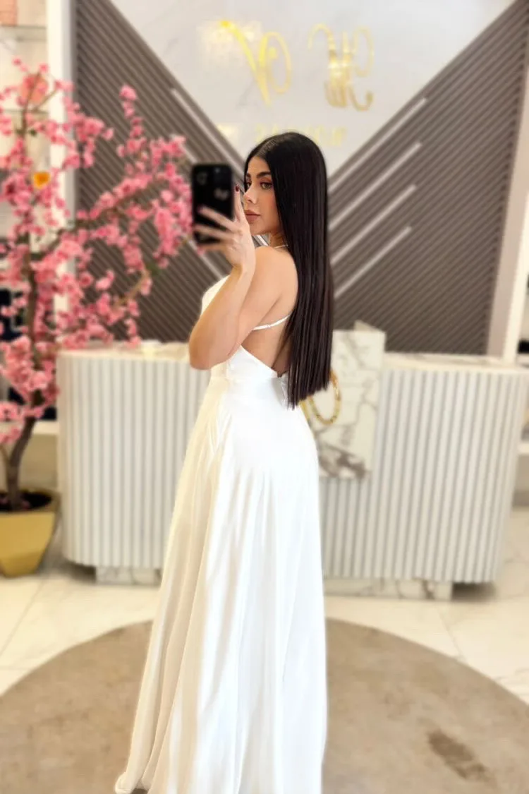 NOVIA SATIN CON ESCOTE EN LA ESPALDA, vista 2