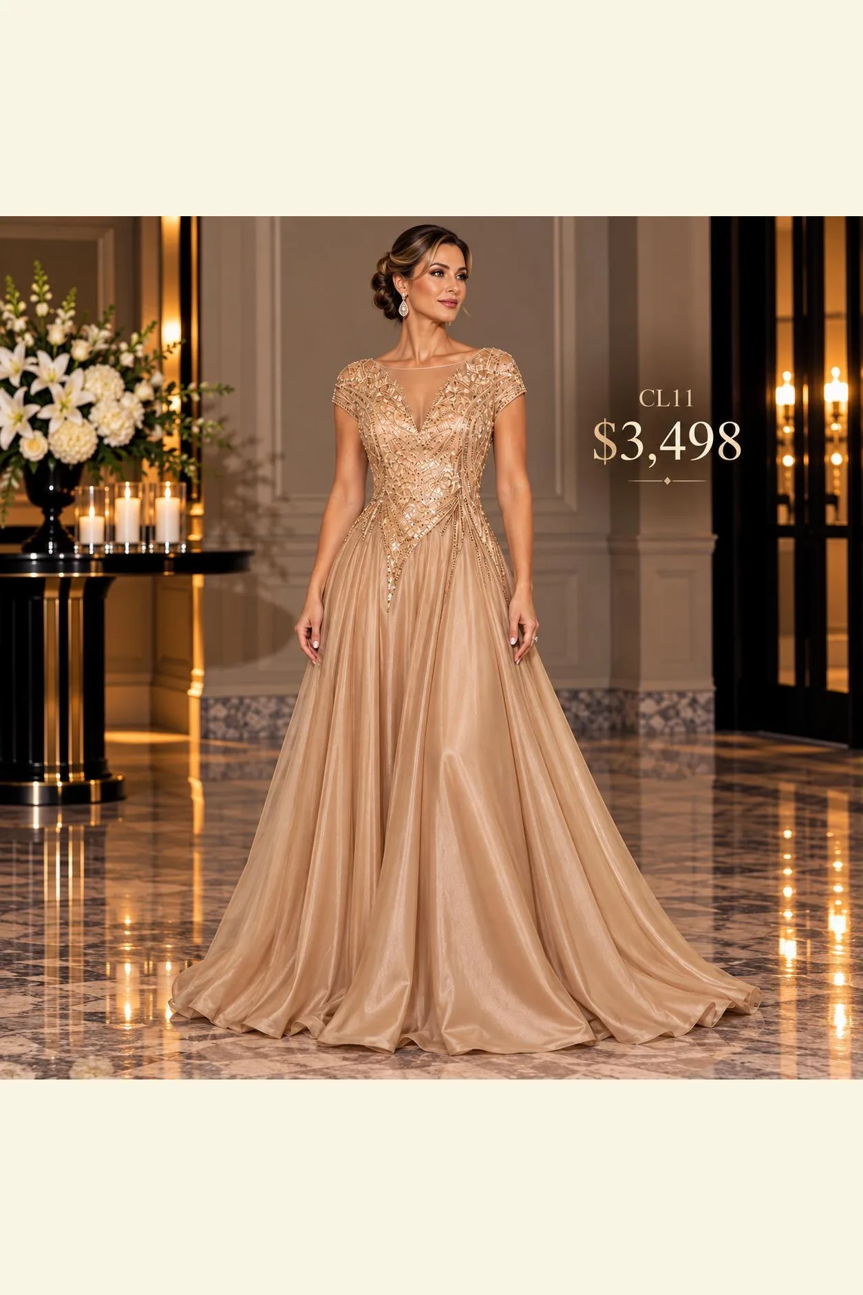 VESTIDO DORADO CL11