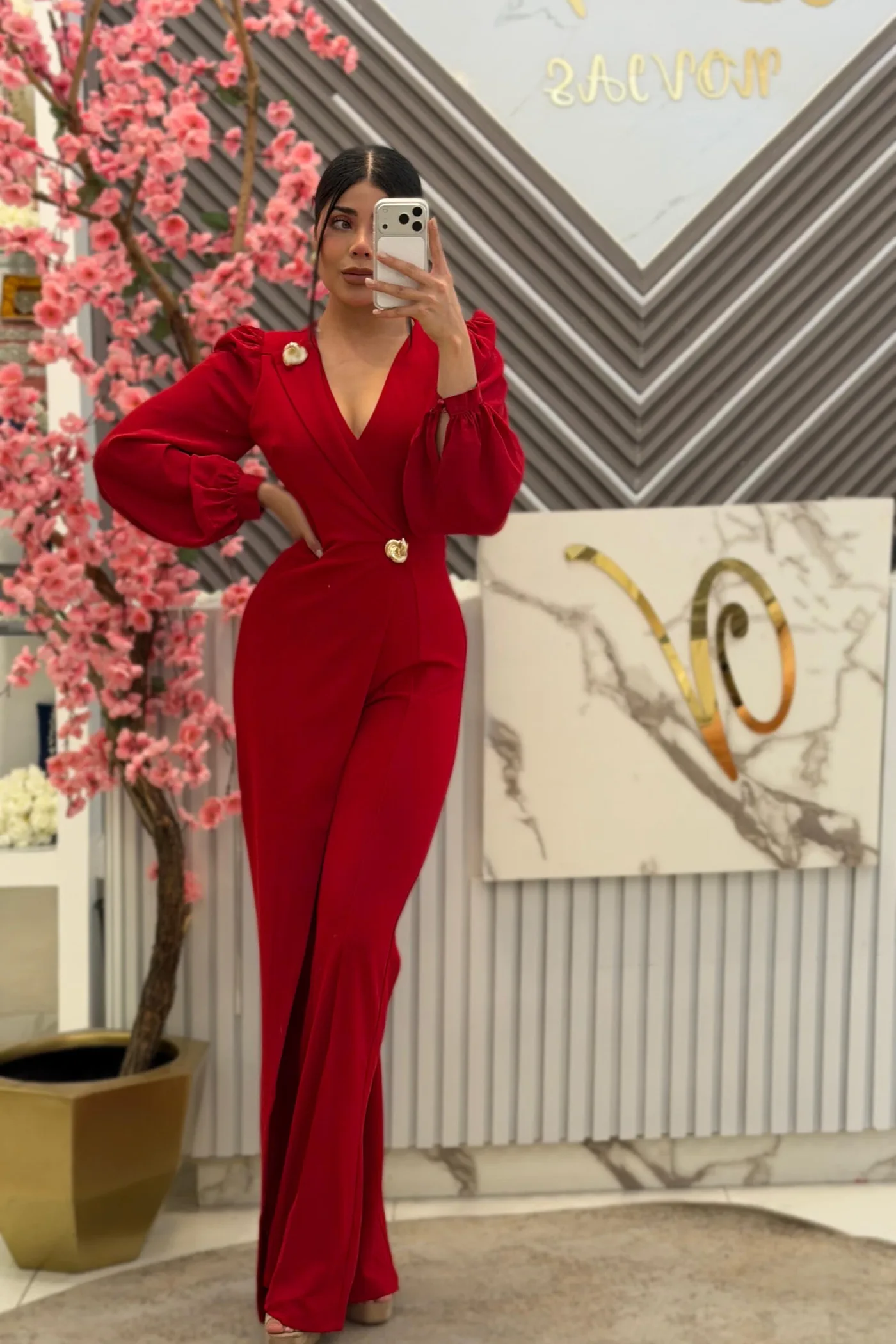 PALAZZO ROJO CON MANGAS