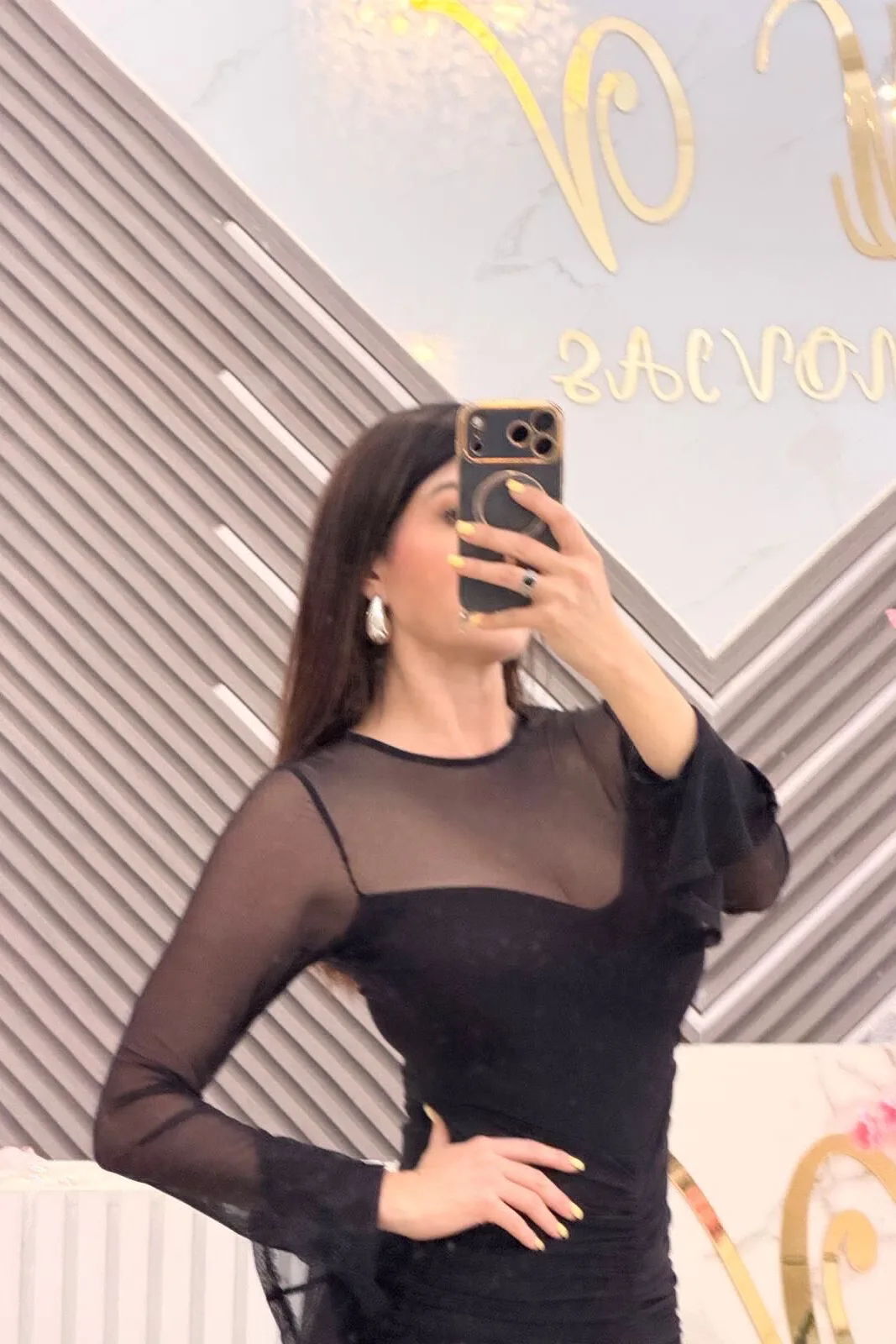 VESTIDO NEGRO CON MANGAS, vista 2