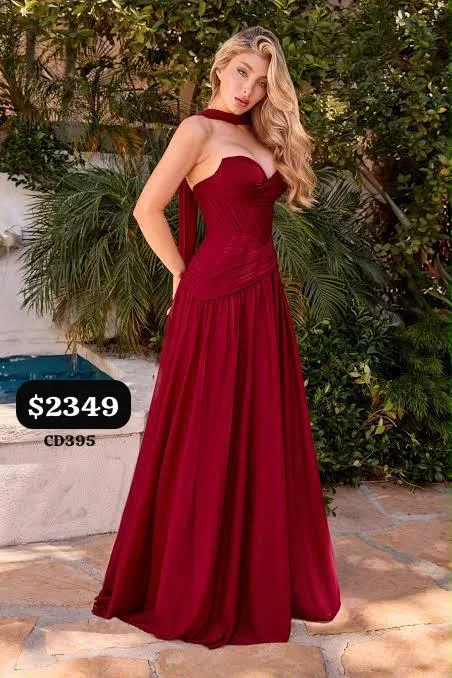 VESTIDO ROJO STRAPLESS CORSET