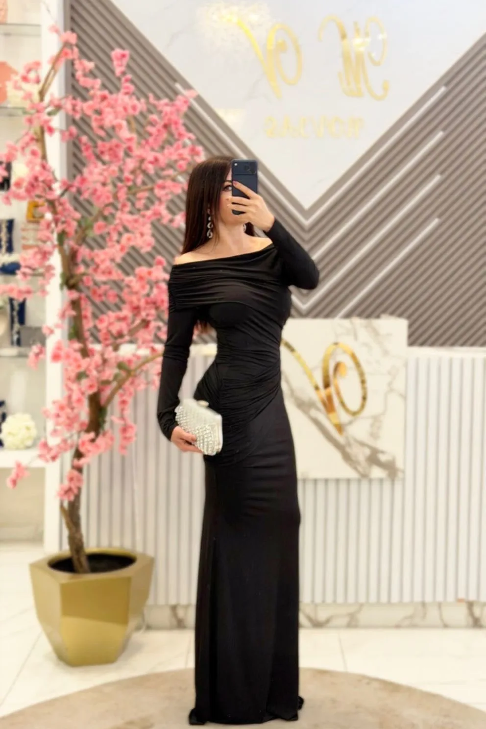 VESTIDO NEGRO CON MANGAS, vista 2