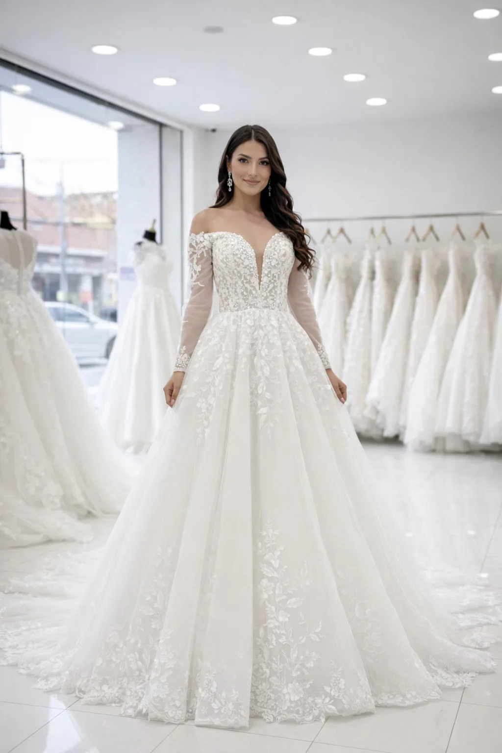 Vestido de novia de Campesino MV mangas caídas