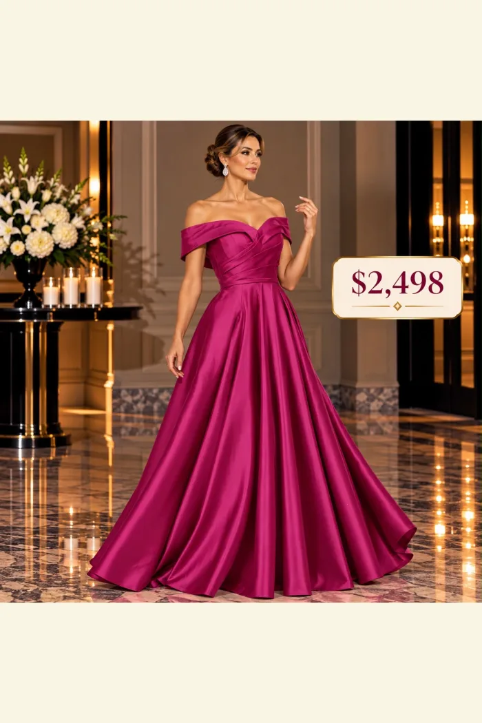 VESTIDO ELEGANTE CON ESCOTE A MEDIO HOMBRO