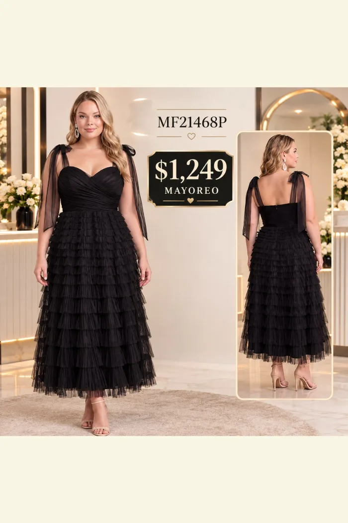 Vestido MIDI , talla Extra, color negro