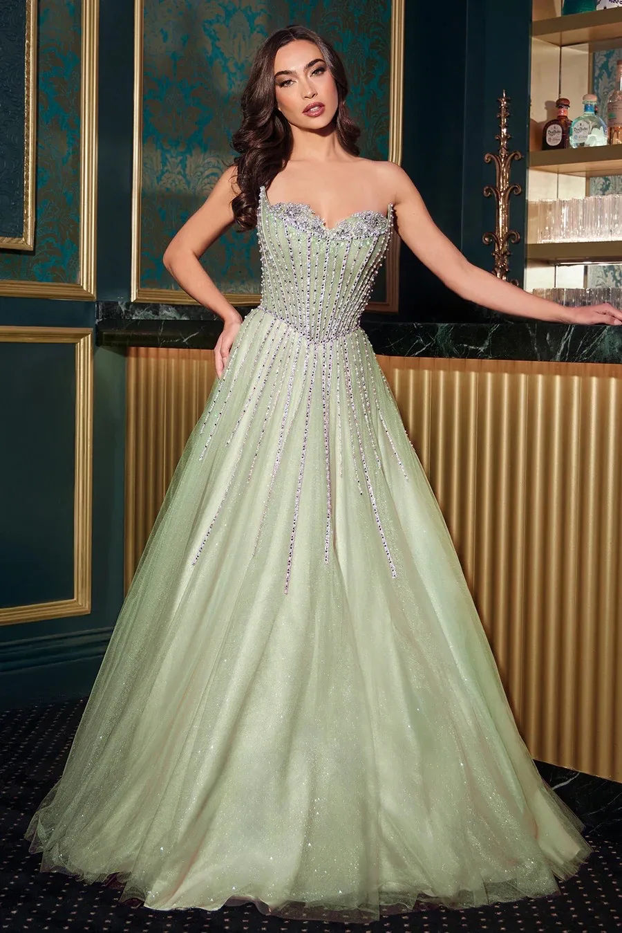 VESTIDO SAGE CON CORSET CDS541, vista 2