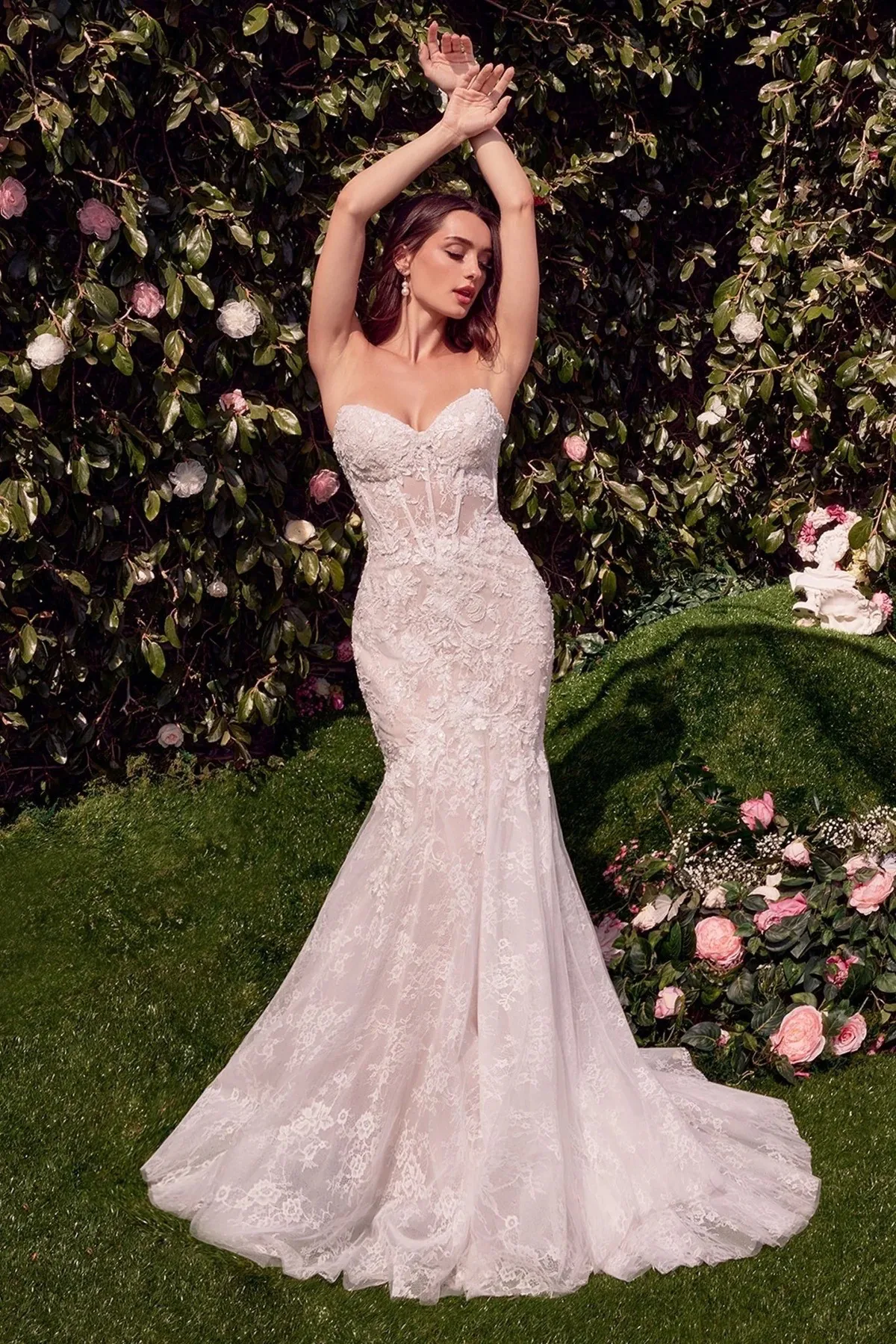 VESTIDO DE NOVIA CORTE SIRENA CON MANGAS DESMONTABLES WL031, vista 2