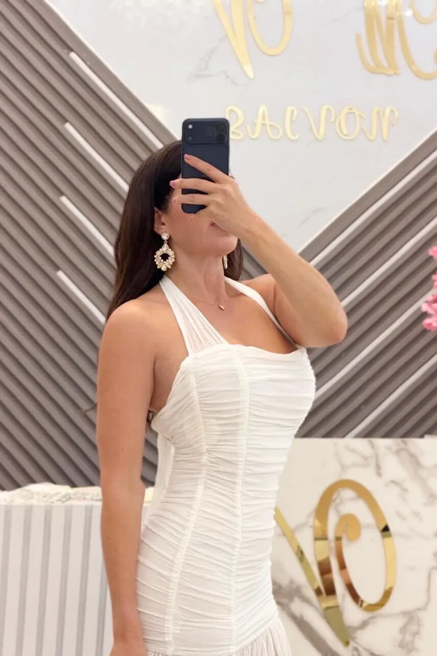 VESTIDO BLANCO PLIZADO, vista 2