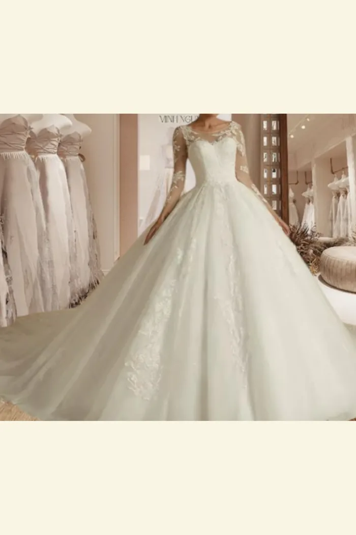 Vestidos de novia corte, princesa, con mangas