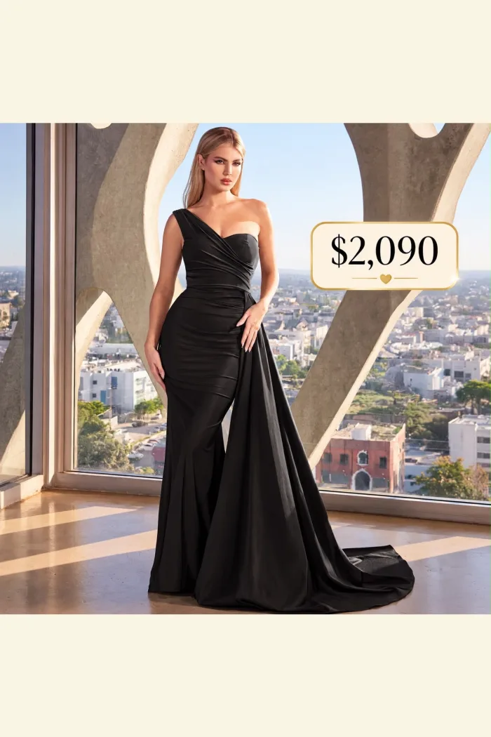 VESTIDO NEGRO ASIMÉTRICO