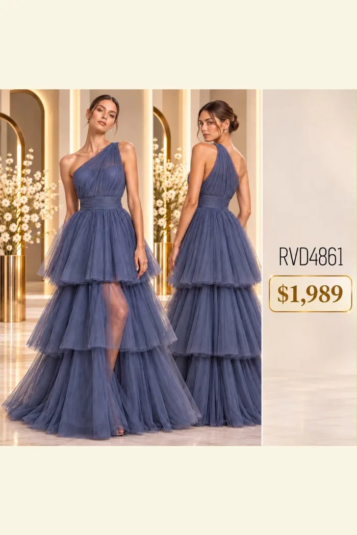 VESTIDO TUL ASIMETRICO RVE4861
