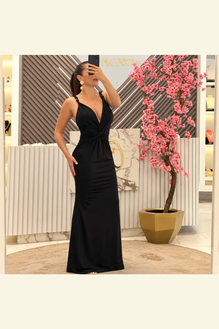 Vestido en color negro de Licra